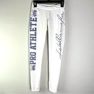 Labellamafia leggings womens size medium white purple logo workout stretch